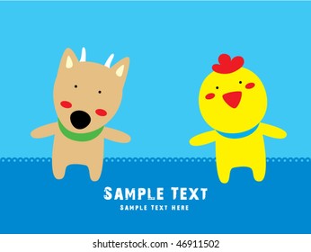goat and rooster