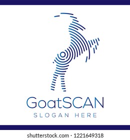 Goat Scan Technology Logo vector Element. Animal Technology Logo Template