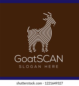 Goat Scan Technology Logo vector Element. Animal Technology Logo Template