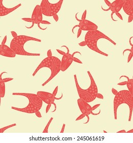 goat seamless hand drawn pattern