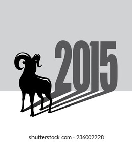 Goat shadow forming year 2015 Chinese New Year EPS 10 vector stock illustration