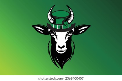 goat with shamrock hat design