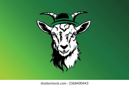 goat with shamrock hat design