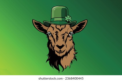 goat with shamrock hat design