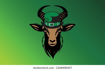 goat with shamrock hat design