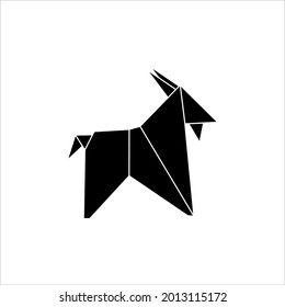 Goat Shape Inspired by Origami Form, can use for Logo, Pictogram, Animals Figure, Website, Apps, or Graphic Design Element. Vector Illustration