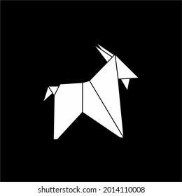 Goat Shape Inspired by Origami Form, can use for Logo, Pictogram, Animals Figure, Website, Apps, or Graphic Design Element. Vector Illustration