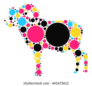 goat shape vector design by color point