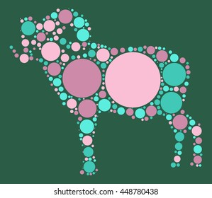 goat shape vector design by color point
