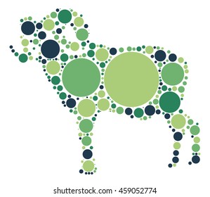 goat shape vector design by color point