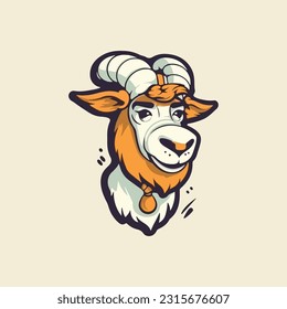 Goat shaped mascot logo for dairy product company