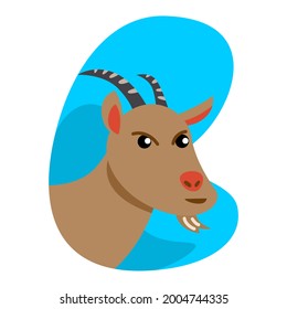 goat or sheep face vector. cute illustration