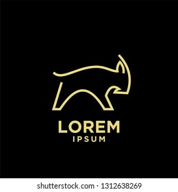 goat sheep rams butting line logo icon designs vector simple black gold illustration