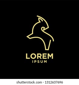 goat sheep rams jump line logo icon designs vector simple black gold illustration
