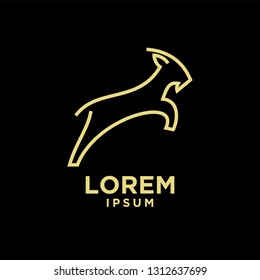 goat sheep rams jump line logo icon designs vector simple black gold illustration