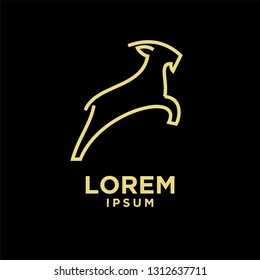 goat sheep rams jump line logo icon designs vector simple black gold illustration