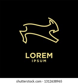 goat sheep rams jump line logo icon designs vector simple black gold illustration