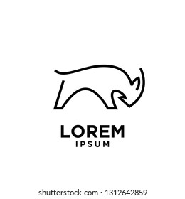 goat sheep rams line butting logo icon designs vector simple black illustration