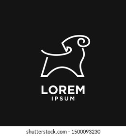 goat sheep rams line butting logo icon designs vector simple black illustration