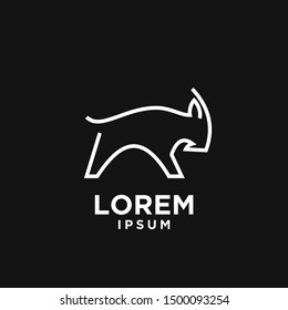 goat sheep rams line butting logo icon designs vector simple black illustration