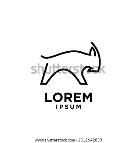 goat sheep rams line butting logo icon designs vector simple black illustration
