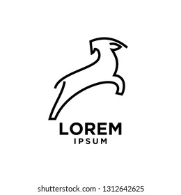 goat sheep rams line jump logo icon designs vector simple black illustration