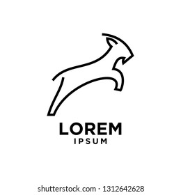 goat sheep rams line jump logo icon designs vector simple black illustration
