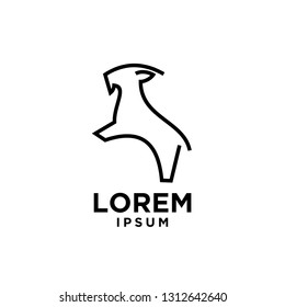 goat sheep rams line jump logo icon designs vector simple black illustration