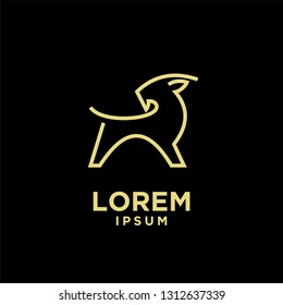goat sheep rams line logo icon designs vector simple black gold illustration