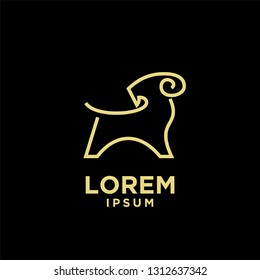 goat sheep rams line logo icon designs vector simple black gold illustration
