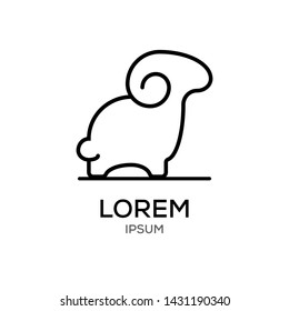 goat sheep rams line stand icon designs vector simple black illustration