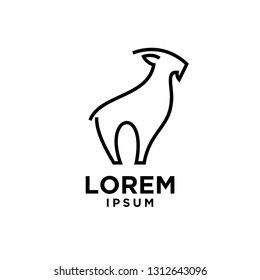 goat sheep rams line standing logo icon designs vector simple black illustration