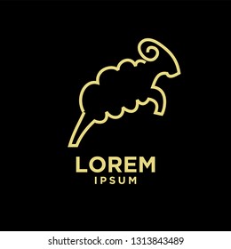 goat sheep rams line standing logo icon designs vector simple black gold illustration