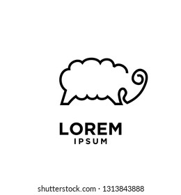 goat sheep rams line standing logo icon designs vector simple black illustration