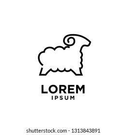 goat sheep rams line standing logo icon designs vector simple black illustration
