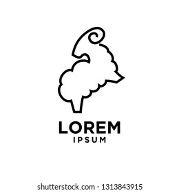 goat sheep rams line standing logo icon designs vector simple black illustration