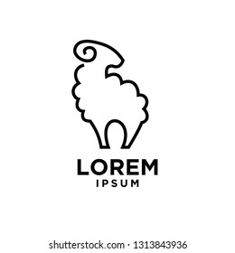 goat sheep rams line standing logo icon designs vector simple black illustration
