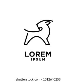 goat sheep rams stand line logo icon designs vector simple black illustration