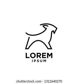 goat sheep rams stand line logo icon designs vector simple black illustration