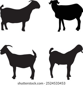 Goat or Sheep Silhouette collection 