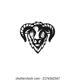 goat sheep silhouette logo template