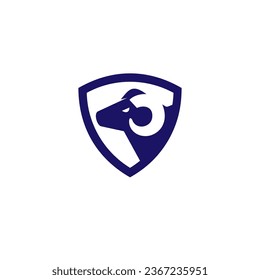 goat shield minimalist logo design