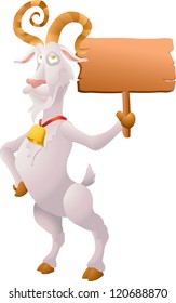 Goat with sign