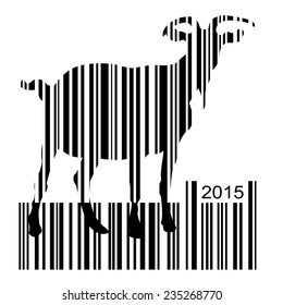 goat sihouette in bar code style