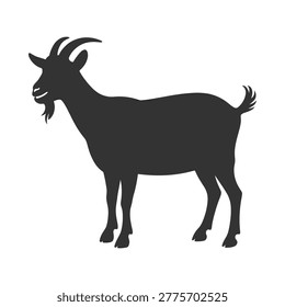 Goat silhouette against a white background farm animal vector