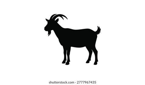 goat silhouette against a white background high quality