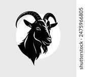 Goat silhouette. Goat black logo