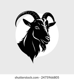 Goat silhouette. Goat black logo