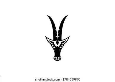 Goat silhouette capricorn zodiac horoscope mascot for vintage retro livestock ranch bar restaurant logo design vector