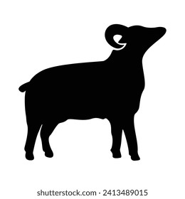 goat silhouette design. farm animal sign and symbol.